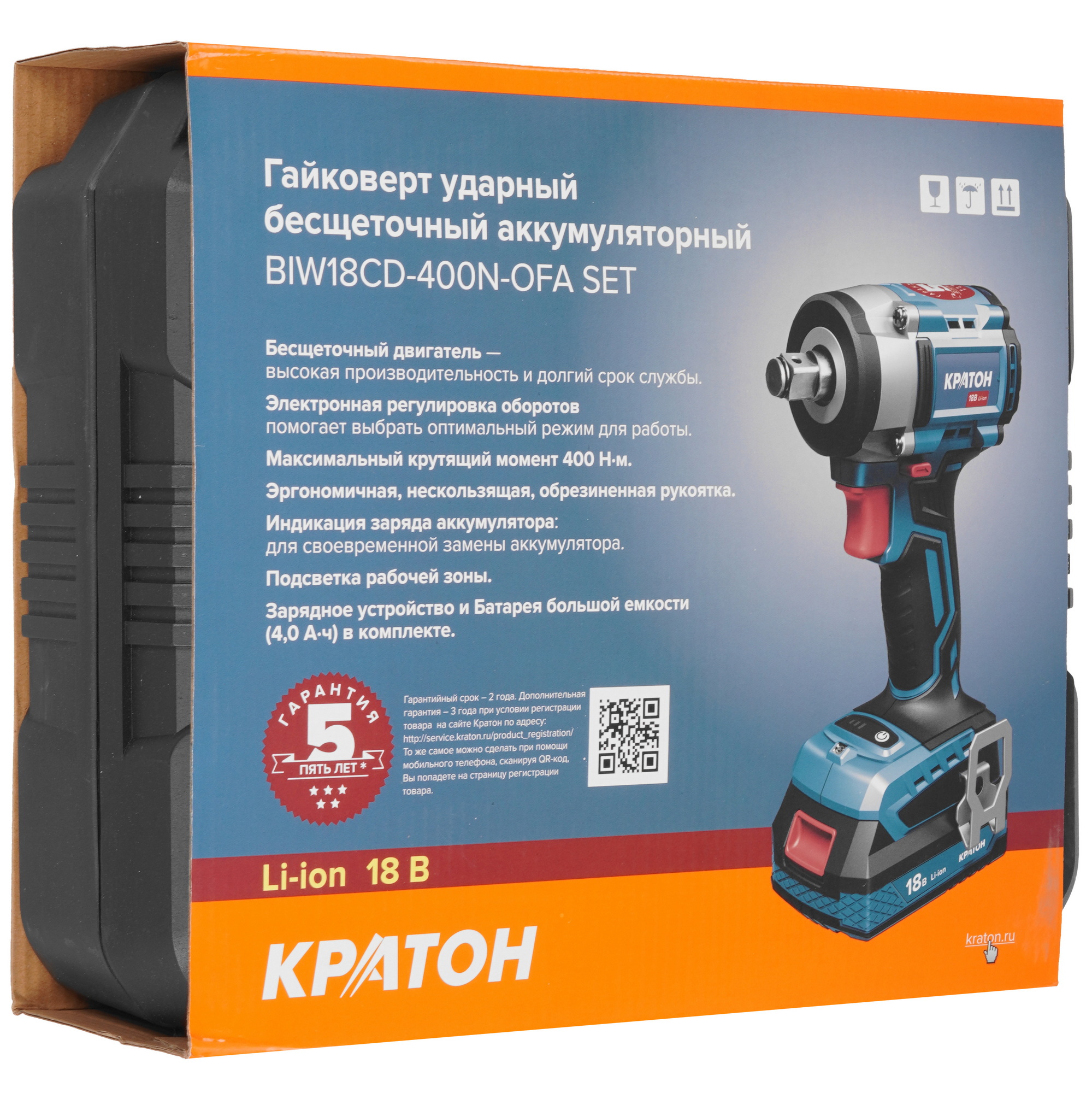 Гайковерт Кратон BIW18CD-400N-OFA SET 9127767 STDN-0032078 - Вид №10