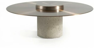 Roche Bobois Низкий круглый журнальный столик из алюминия и бетона