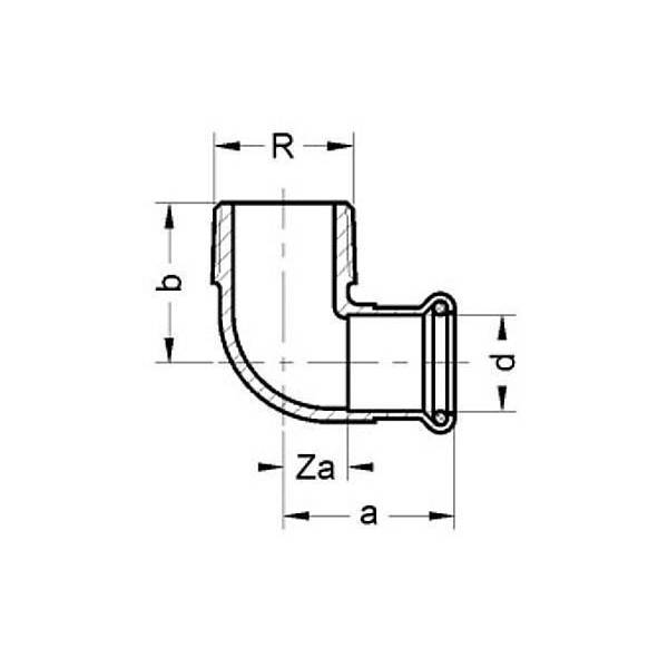 124092G1812 SANHA 24092G SANHA-Therm угловой переход ВПр-НР 18x1/2 мм  - Вид №1