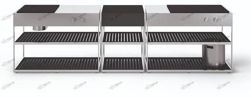 Boffi Газовая летняя кухня из нержавеющей стали с барбекю sun-id-1345666