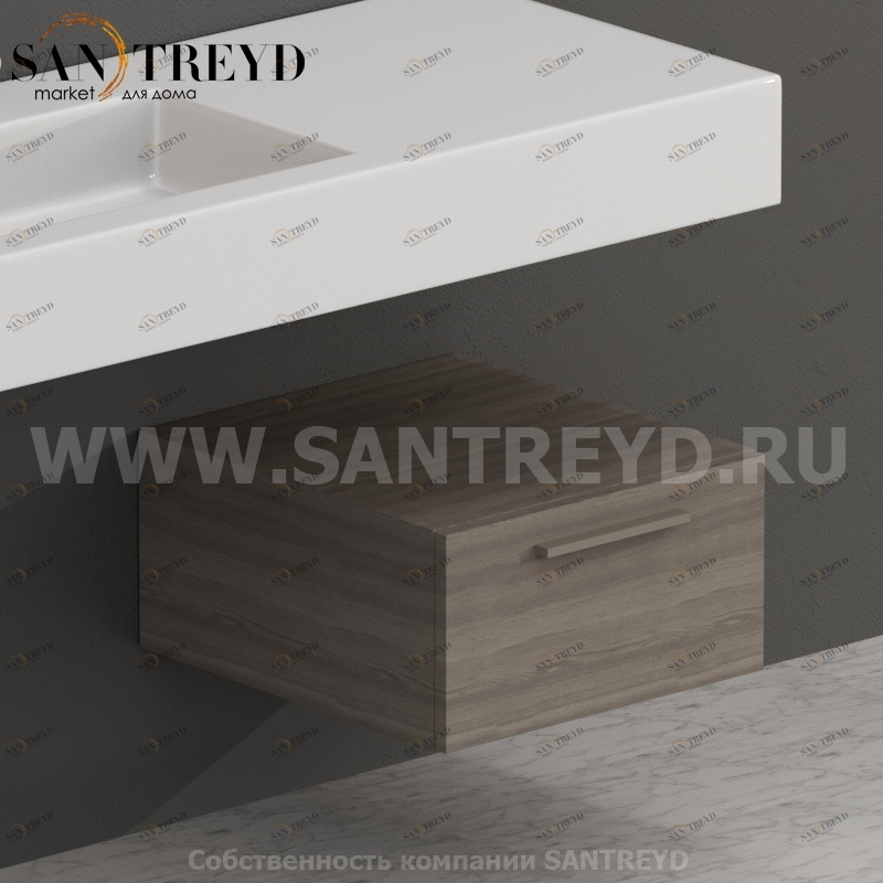S04524CF Тумба с 1 ящиком 45 см цвет Дуб кофейный ARREDO WOOD Италия Ceramica Globo