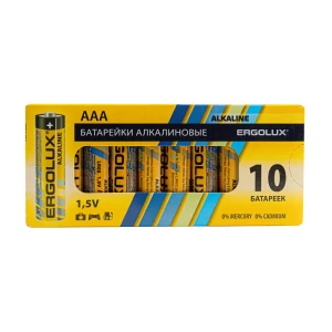 Алкалиновые батарейки Ergolux AAA 10 шт — надежное питание для ваших устройств 89409467