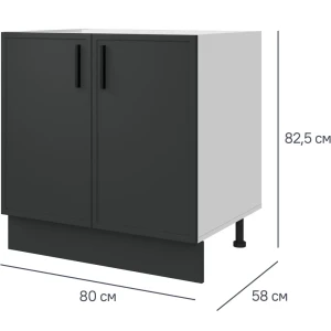 Кухонный шкаф напольный Неро 80x82.5x58 см МДФ цвет графит 86584987 STLM-2108026