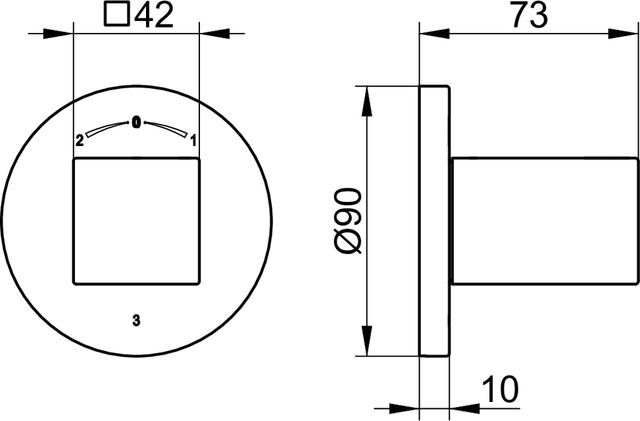 59049010001 Встраиваемый запорный вентиль с переключателем на 3 потребителя DN 15 KEUCO Edition 90 - Вид №2