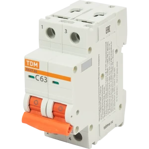Автоматический выключатель TDM Electric ВА47-60 2P C63 А 6 кА SQ0223-0099 84399464 STLM-2048588