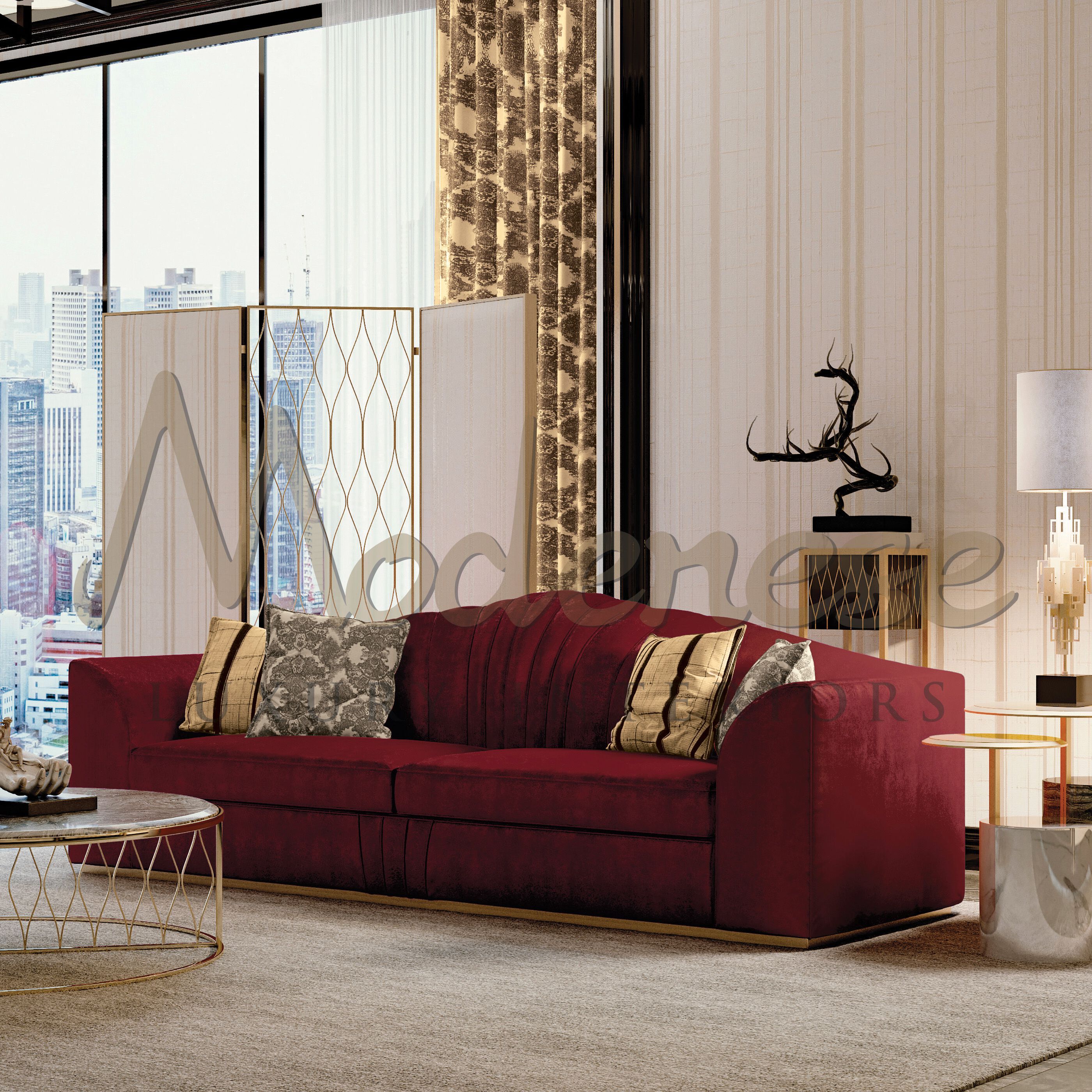 3-местный кожаный диван Modenese Luxury Interiors ECLIPSE MODERN ARCH-00022891 - Вид №4