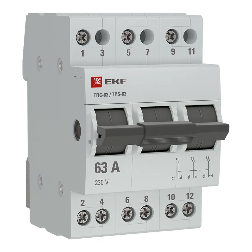 Трехпозиционный переключатель EKF Proxima 3P 63 А 88883186 STLM-2209028 