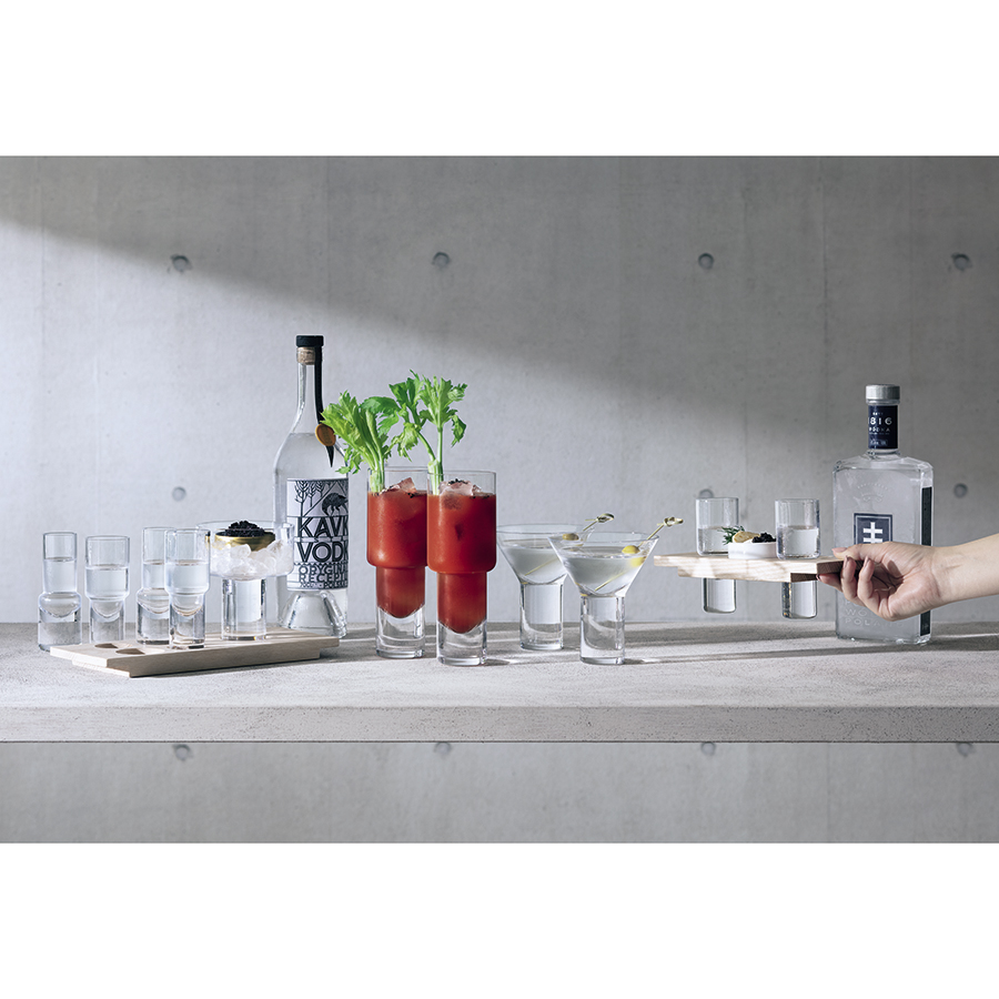 G1637-00-301 Набор сервировочный из стопки и подставки vodka solo LSA International  - Вид №1