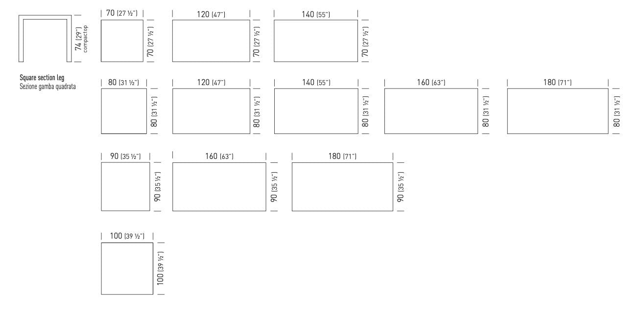 Квадратный или прямоугольный стол из ламината GABER PAREO ARCH-00119241 - Вид №2