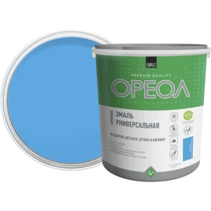 Эмаль универсальная Ореол глянцевая цвет голубой 2.5 кг