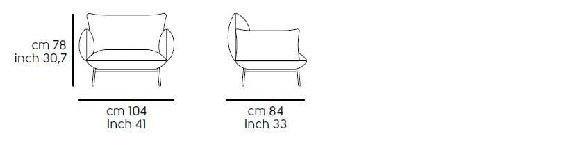 Тканевое кресло с подлокотниками Midj площадь ARCH-00063907 - Вид №10