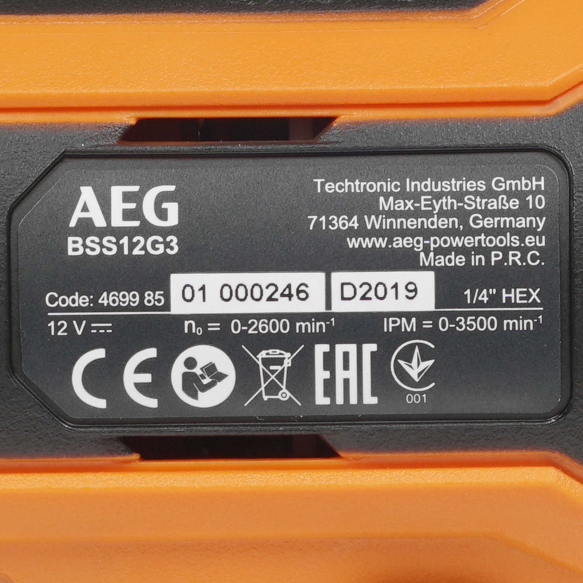 Винтоверт AEG BSS12G3 LI-202C PRO 12V 8196236 STDN-0067281 - Вид №2