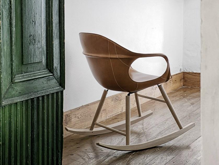 Kristalia Кресло-качалка в коже с подлокотниками Elephant sun-id-1407209 - Вид №1