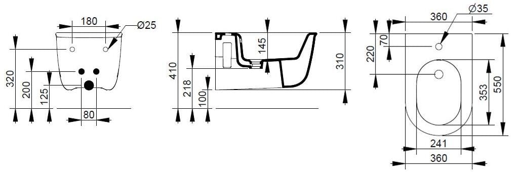 Керамическое подвесное биде с переливом Ceramica Dolomite Mayka ARCH-00147222 - Вид №9