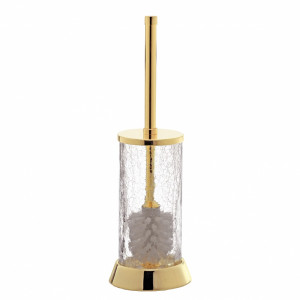 6604/SB-WAV Surya Crystal, напол. ерш с крышкой на метал. основ., цвет светлая бронза - стекло с эффектом волны