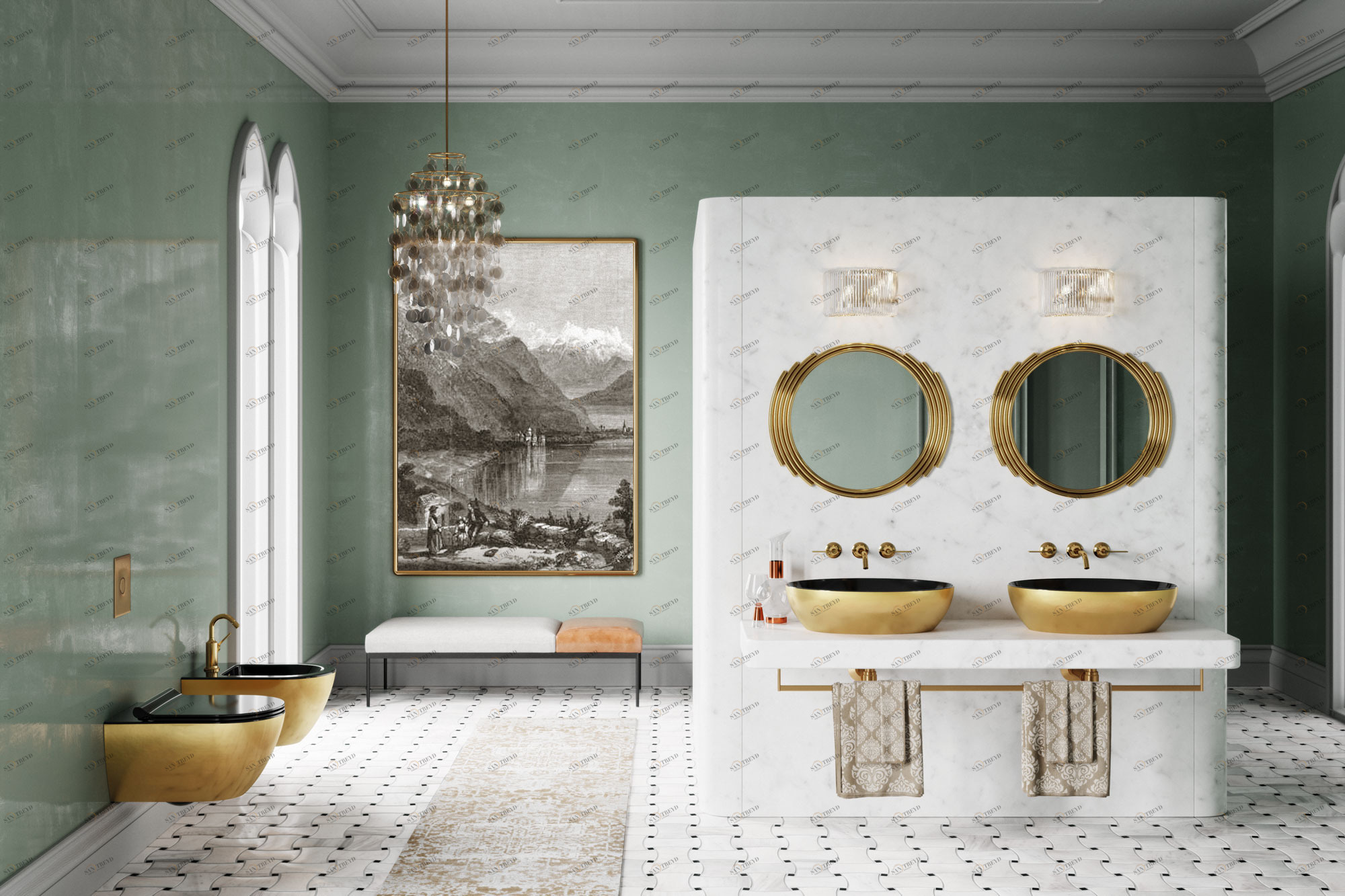 884251 Накладная раковина на столешницу  овальная GSI ceramica 