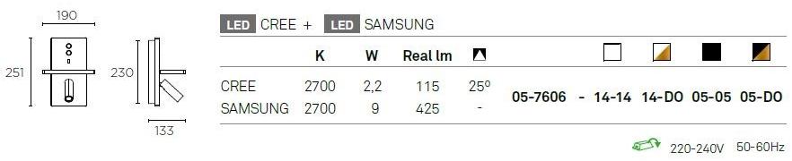LEDS C4 Регулируемый настенный светильник из алюминия с usb-портом Elamp sun-id-1362820 - Вид №1