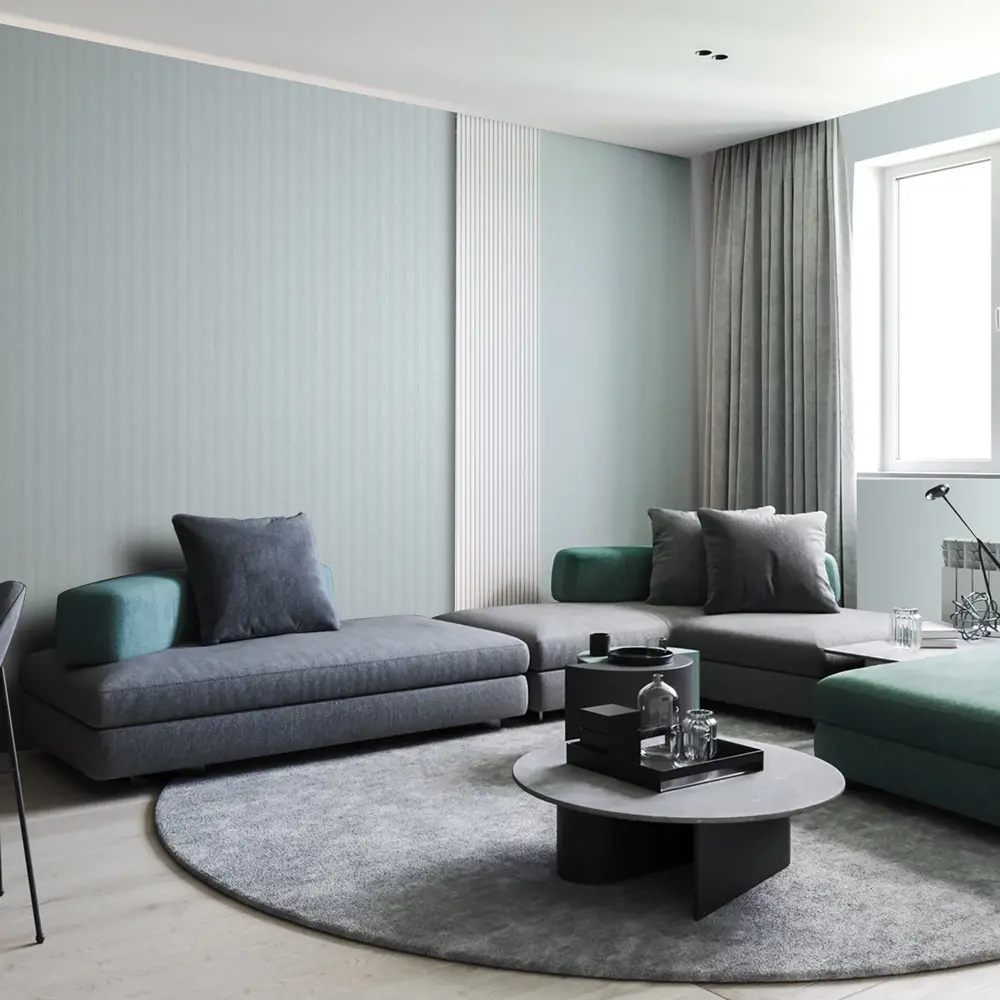 Erismann Firuze: Флизелиновые обои голубые однотонные для гостиной и спальни 89365209 Harris STLM-1548614 - Вид №4