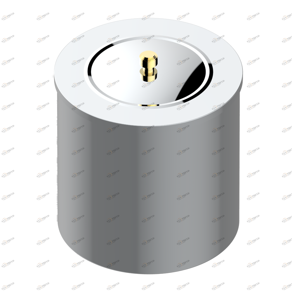 G2H-712CL WASTE BASKET WITH COVER Diameter : 200 mm Thg-paris Le 9 Howlite Хром/золото G2H-712CL CAT.A