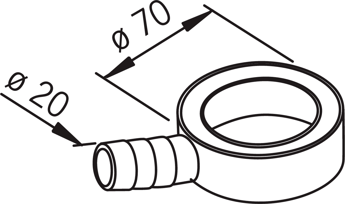 Oras 105385 Штуцер для отвода в канализацию 105385  - Вид №2