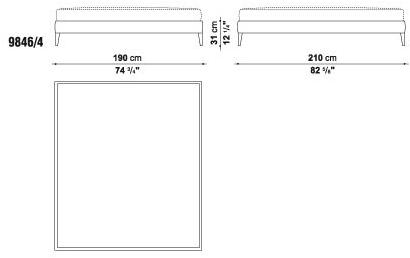 Maxalto Двуспальная кровать из ткани с высоким изголовьем Filemone sun-id-1365147 - Вид №2