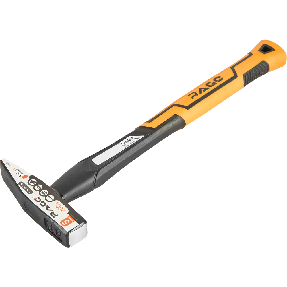 Молоток RAGE с фиберглассовой рукояткой 200 г для профессиональных работ 87681461 STLM-0074856