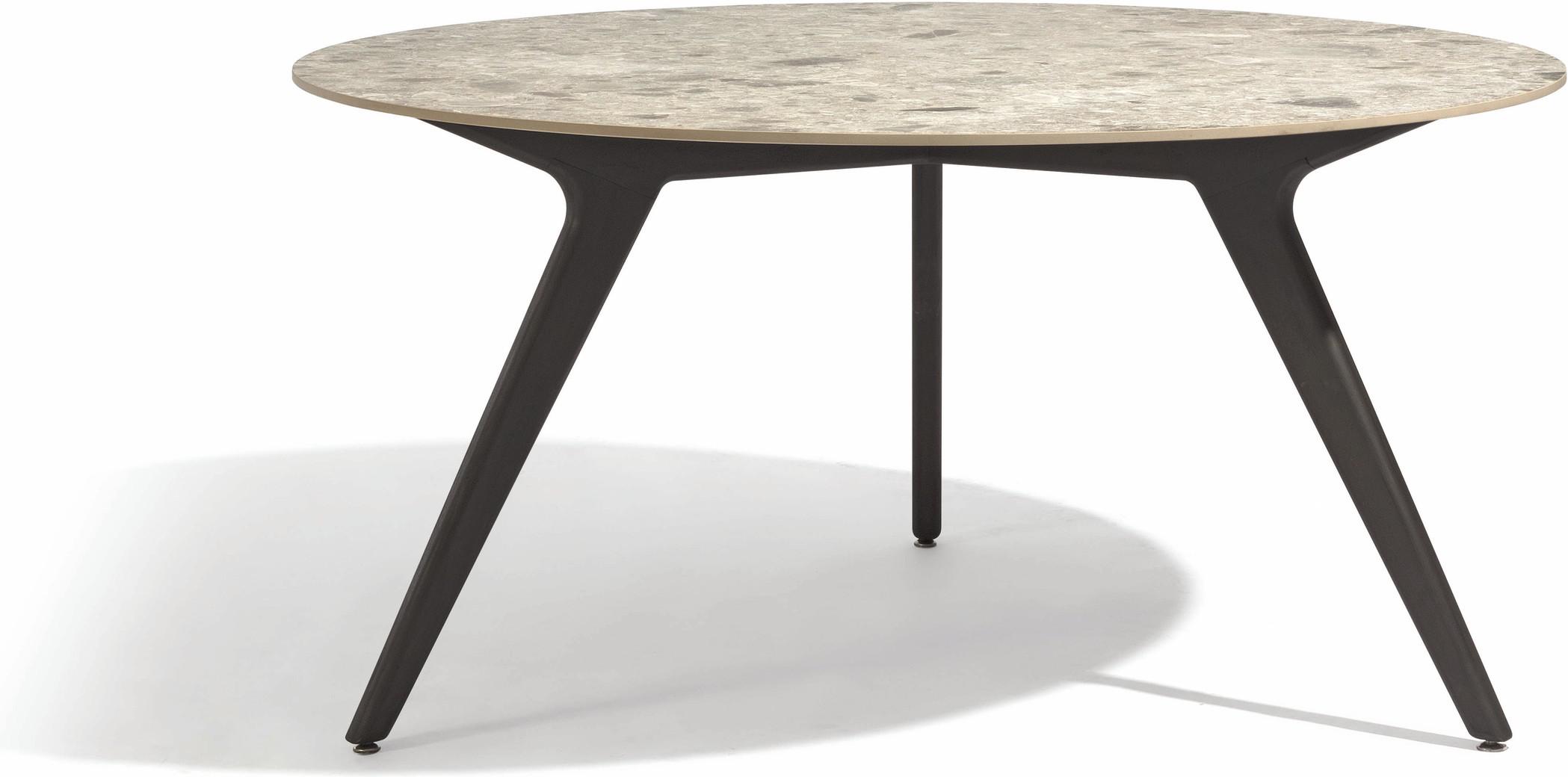 MNST973 Обеденный стол teak nero ⌀148см Manutti Torsa