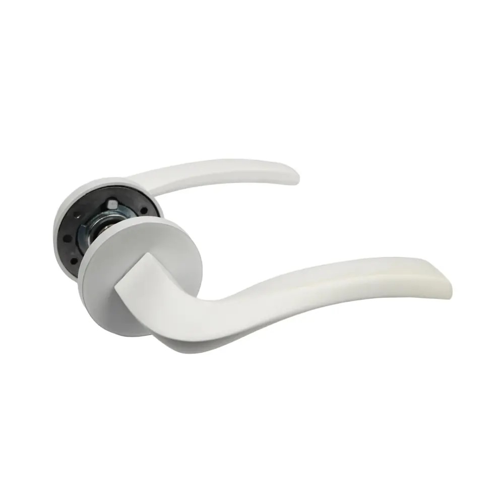 Дверная ручка на розетке KREAFORTA Ая без запирания цвет белый STLM-2006347