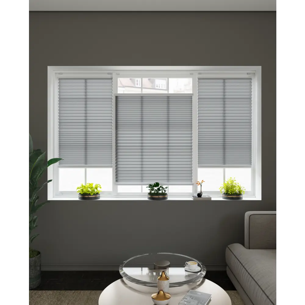 Штора плиссе 73x170 см жаккард серая Santreyd STLM-2047679 - Вид №6