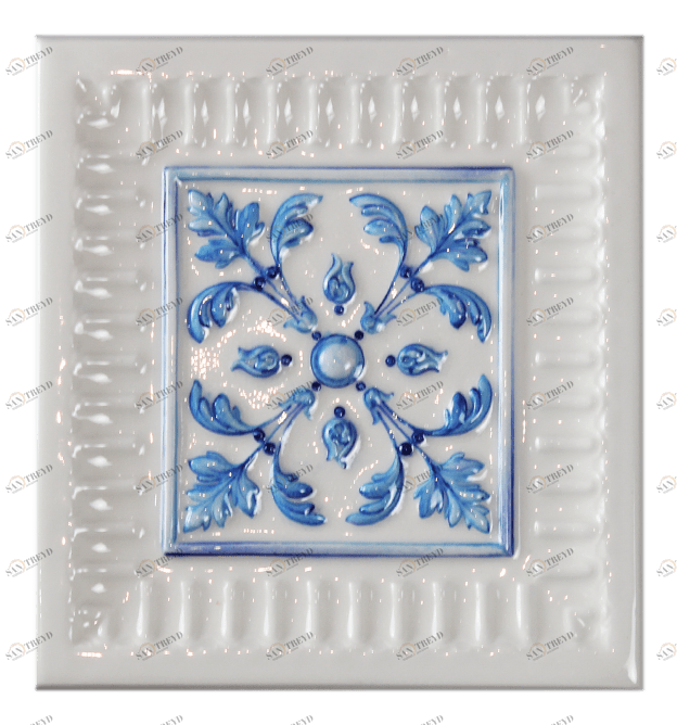 Плитка с одноцветной росписью PROVANSFAIENCE sun-id-994559