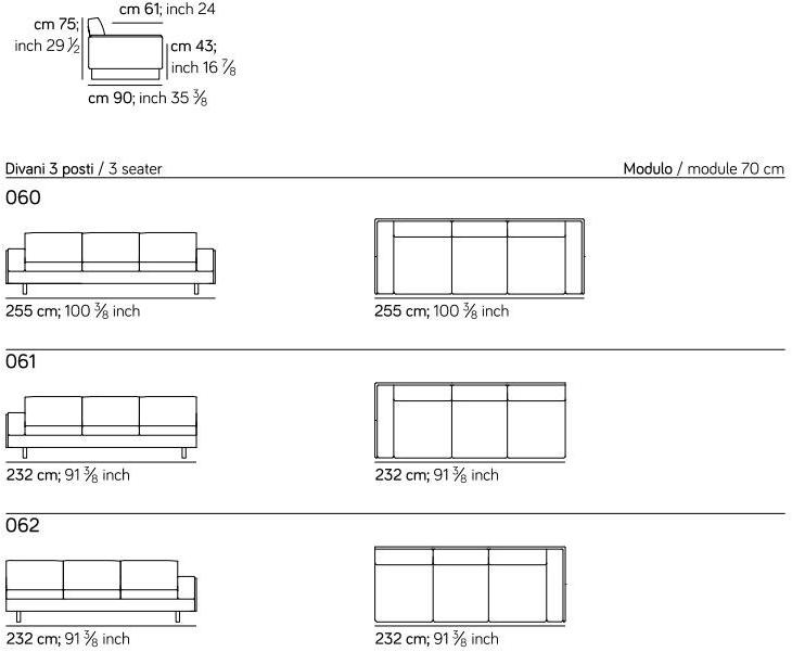 AMURA 3-х местный кожаный диван Tau Am006.296 - Вид №6