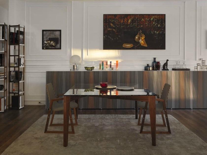 Casamania & Horm Квадратный стол из дерева и стекла Autoreggente sun-id-1347165 - Вид №2