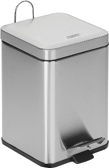 PP1214CS Квадратная корзина с педалью объемом 12 л с матовым покрытием mediclinics 