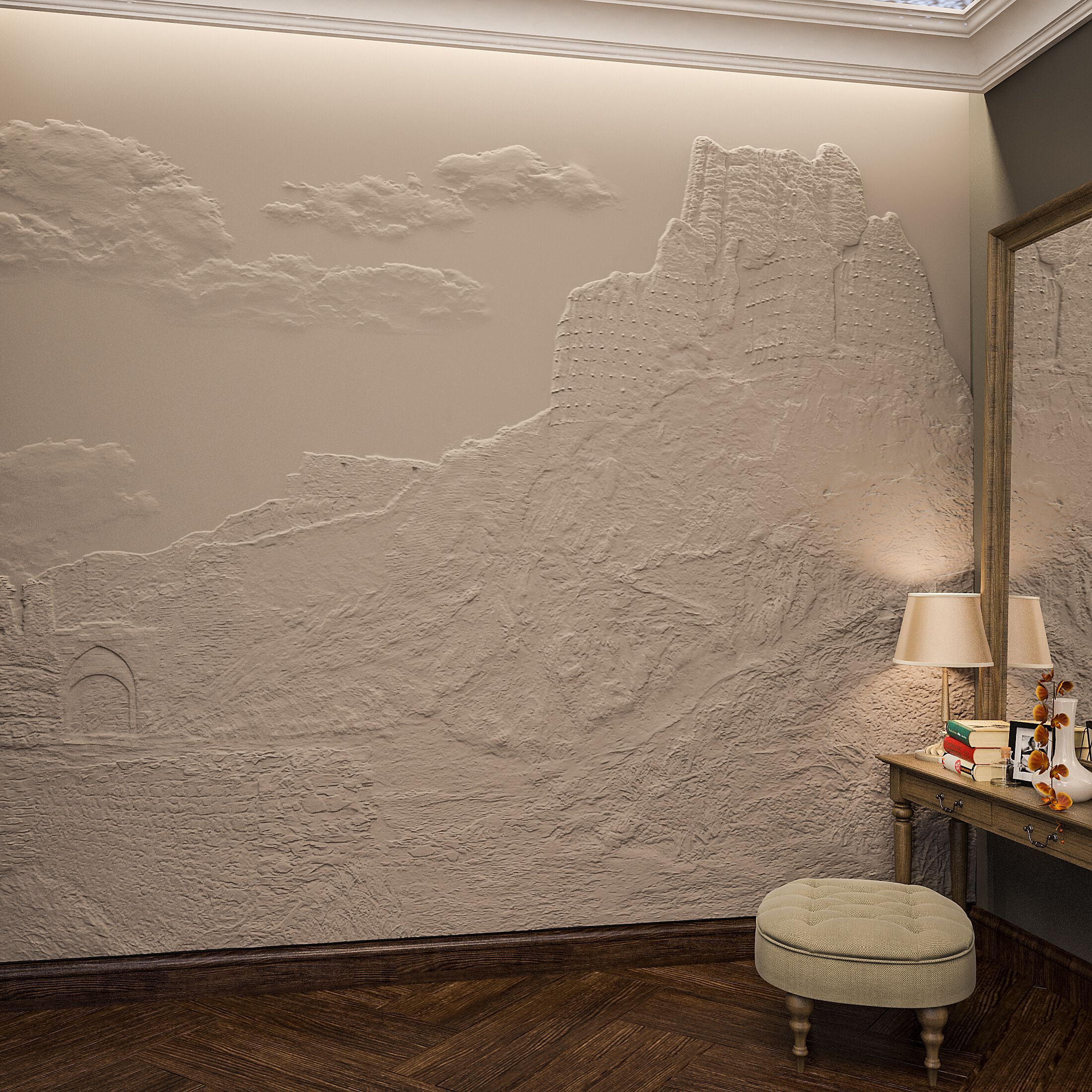 Трехмерная декоративная гипсовая панель WallDeco AMBERD ARCH-00152339