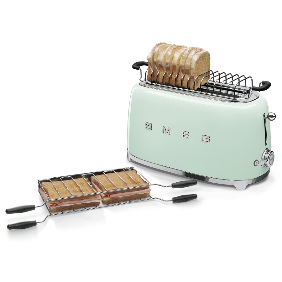 Тостер Smeg на 4 ломтика, зеленый TSF02PGEU - Вид №3