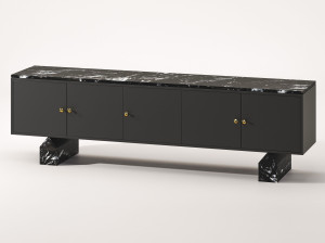 Мебель из лакированного дерева и мрамора Marquina