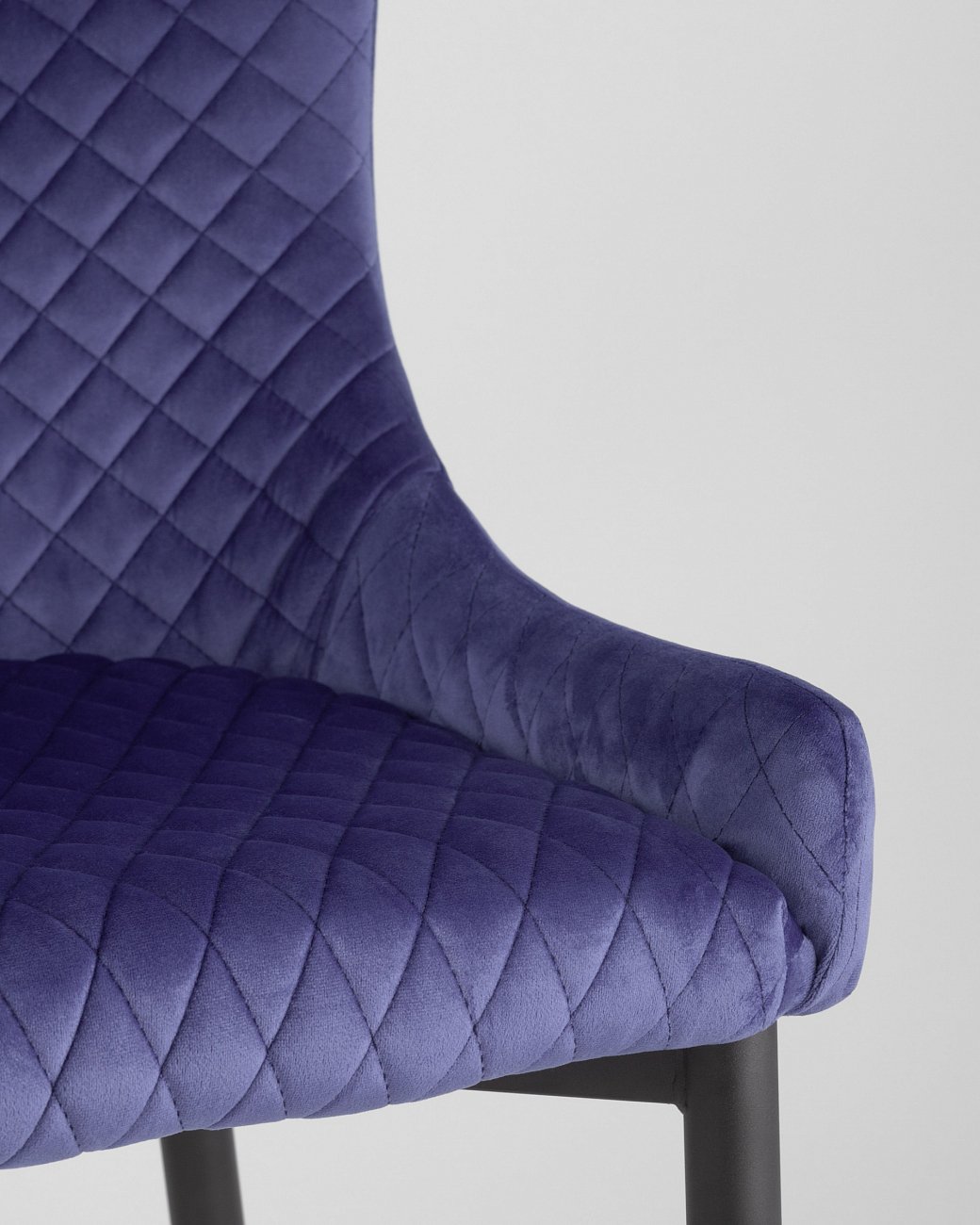 Стул мягкий со спинкой королевский синий с черными металлическими ножками "Ститч" STOOL GROUP ДИЗАЙНЕРСКИЕ 00-3881930 Синий  - Вид №7