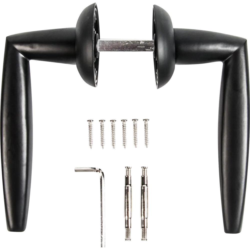 Ручка дверная на розетке Supreme BL24, цвет чёрный FUARO STLM-2137847 - Вид №2