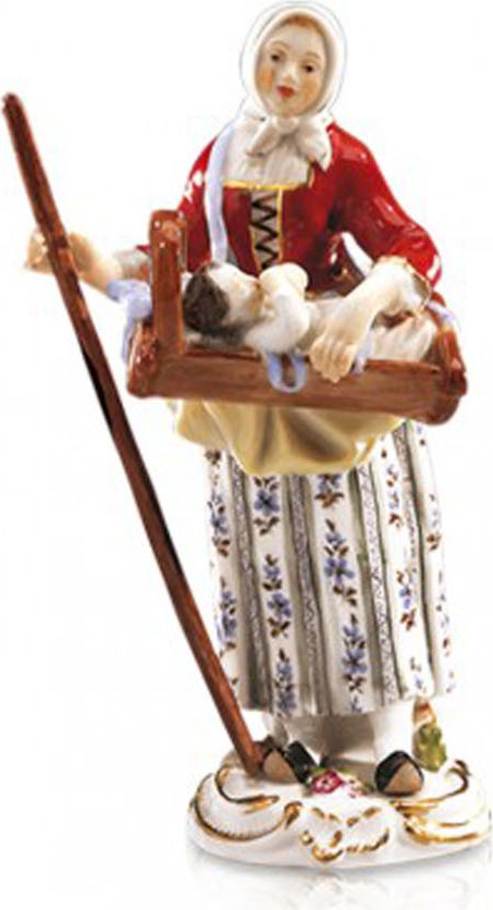 93344 Meissen Фигурка 16см "Девушка с люлькой" "Парижские торговцы" Фарфор 