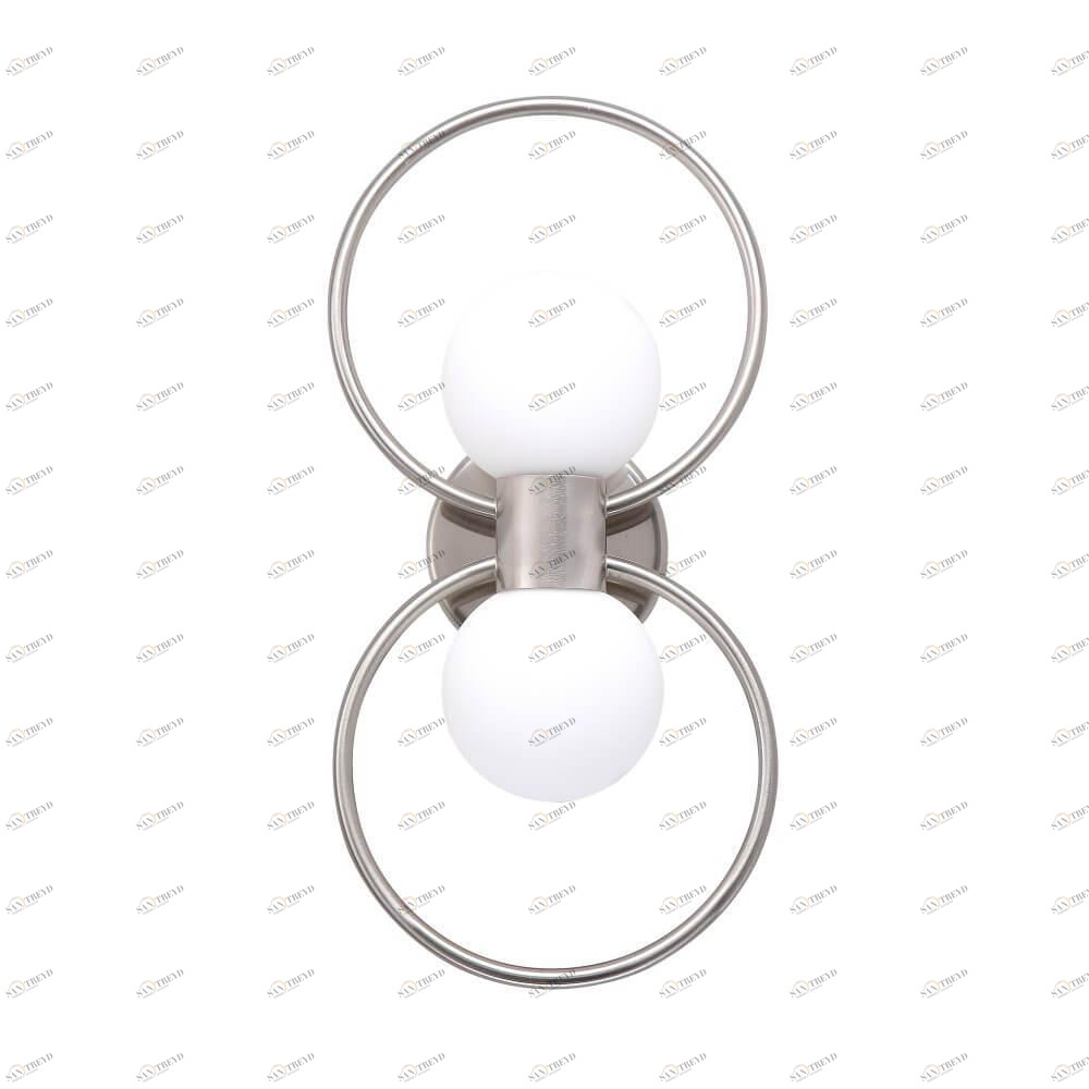 Бра светодиодное на 2 лампы белое Listo AP2 Nickel LISTO AP2 CRYSTAL LUX LISTO 00-3931760 Белый;никель 