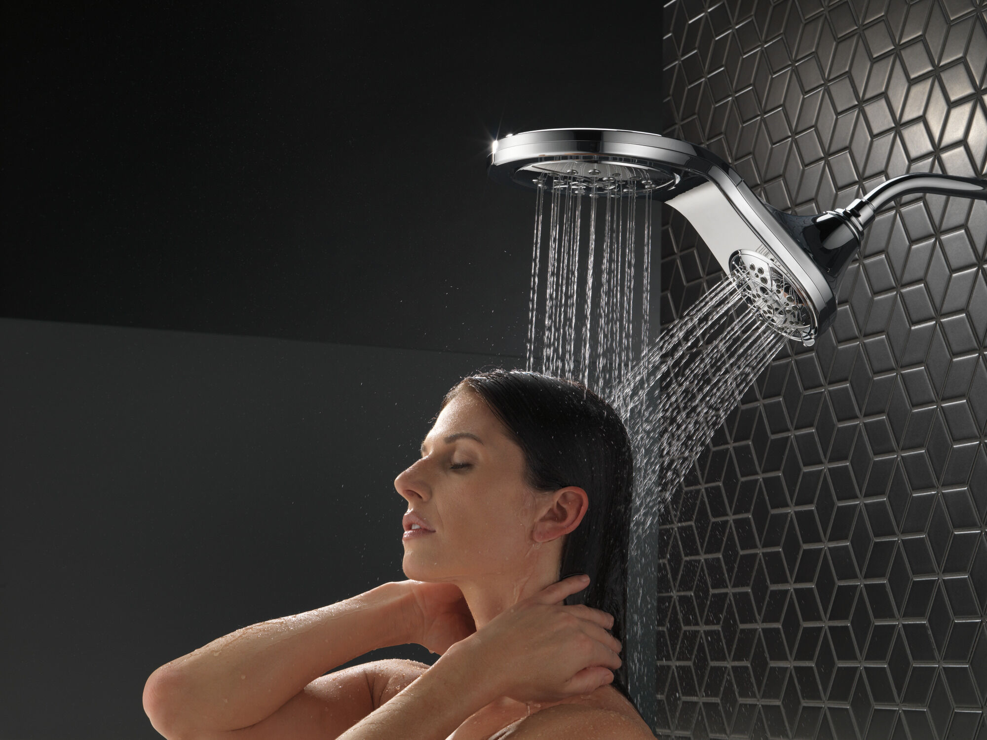 58581-PK HydroRain® H2Okinetic® In2ition® Душ два в одном с 5 настройками Delta Faucet Universal Showering Хром  - Вид №15