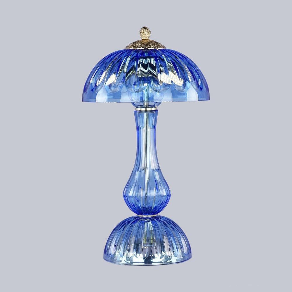 Лампа настольная хрустальная 45х25 см голубая Bohemia Ivele 1371L/3/25 G Aquamarine/M-1H BOHEMIA IVELE КЛАССИЧЕСКИЕ 00-3889259 Голубой  - Вид №1