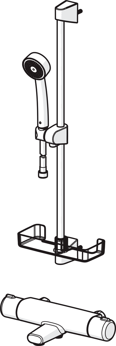 Oras 7448 Cмеситель для душа с душевым комплектом 7448 Nova Хром  - Вид №2