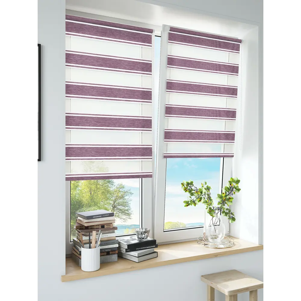 Штора рулонная день-ночь Дэли 80x160 см сиреневая MIAMOZA STLM-2015421 - Вид №7