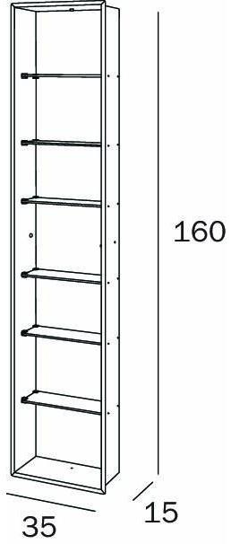 INDA® Модуль из нержавеющей стали со стеклянными полками My secret A8035c/36c/37c/38c - Вид №2