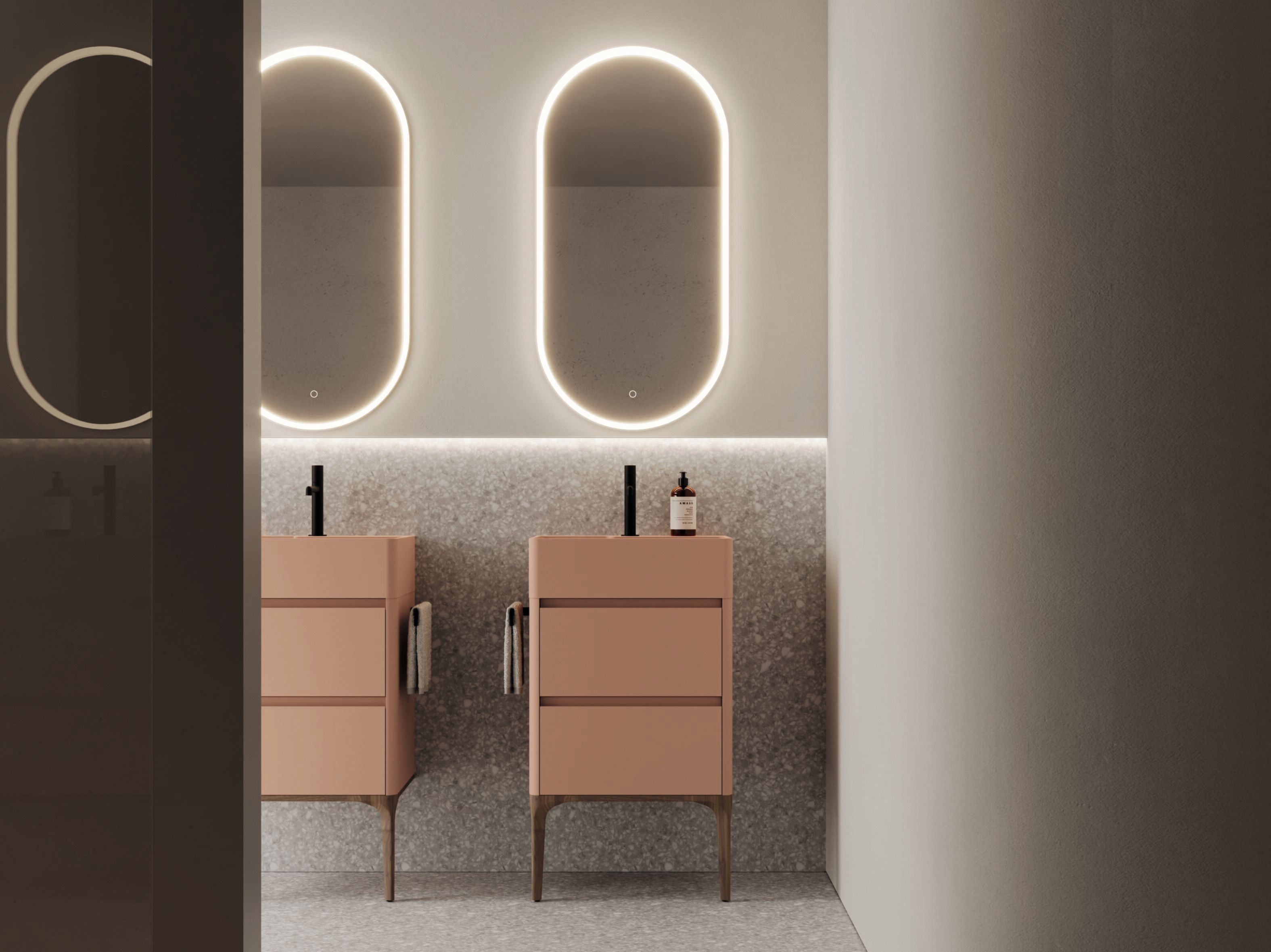 Напольный умывальник с зеркалом Ideagroup Seventy Form ARCH-00039477