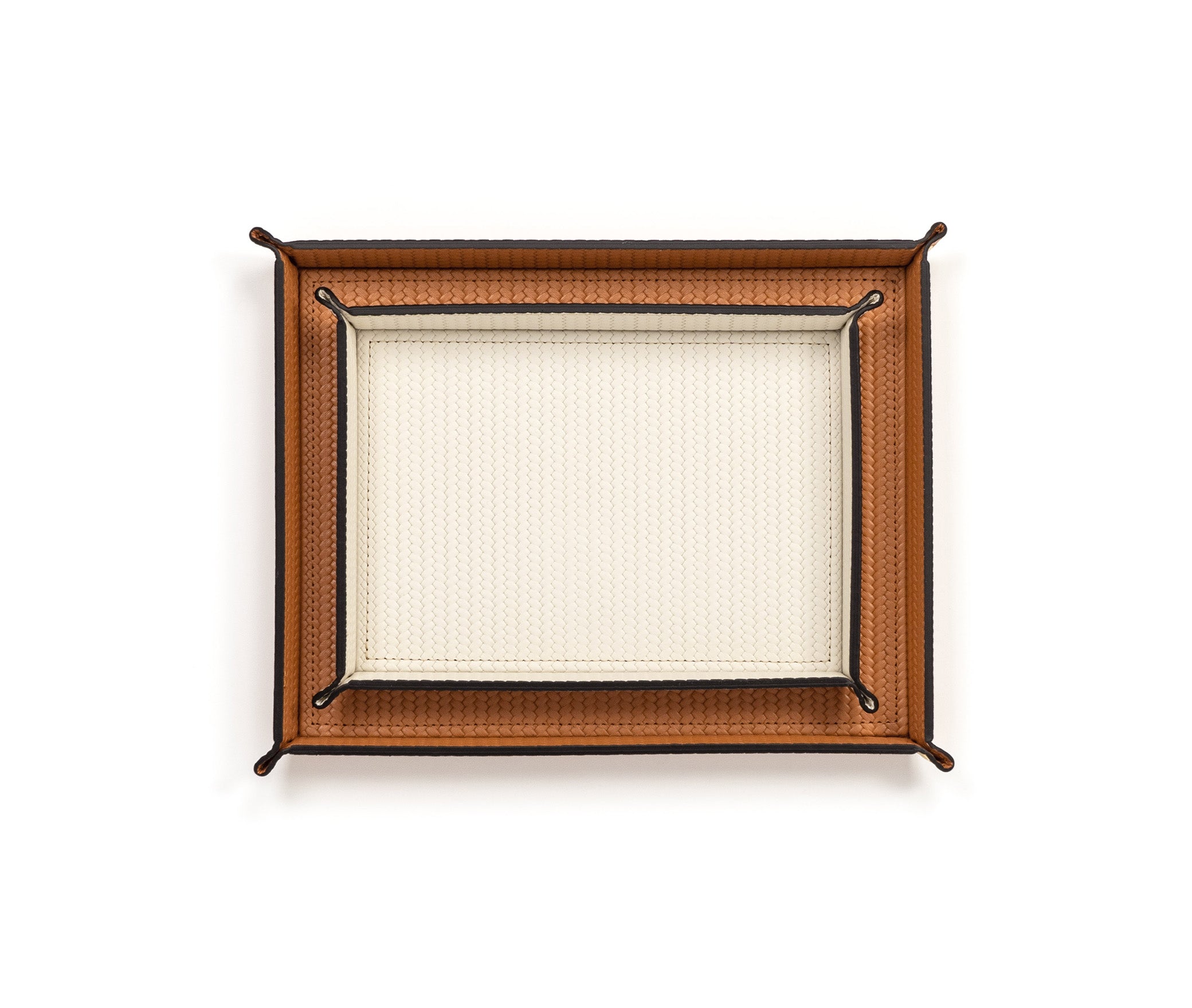 Жесткий прямоугольный поднос для мелочей - 21X33XH4 см / тканая кожа_темно-синий Pinetti 00.1839.061.003 - Вид №3