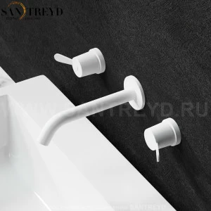 Смеситель FEZ 200 мм для раковины белый матовый