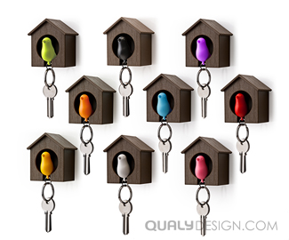 QL10091-WH-BK Держатель для ключей sparrow белый-черный Qualy  - Вид №3