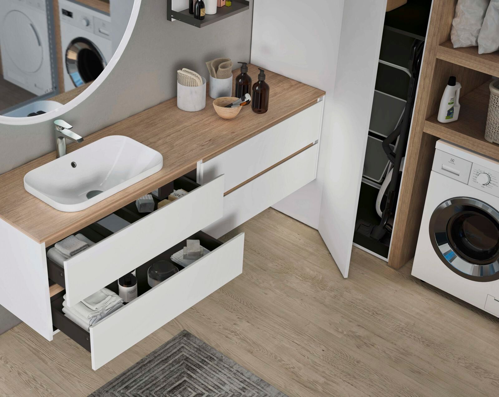 Подвесной шкаф для белья с ящиками Gruppo Geromin магазин ARCH-00098044 - Вид №1